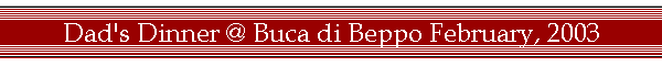 Dad's Dinner @ Buca di Beppo February, 2003