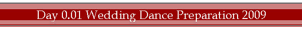 Day 0.01 Wedding Dance Preparation 2009